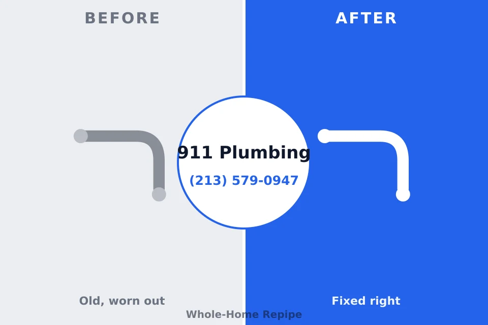Before and after: plumbing repair Pikeville, TN